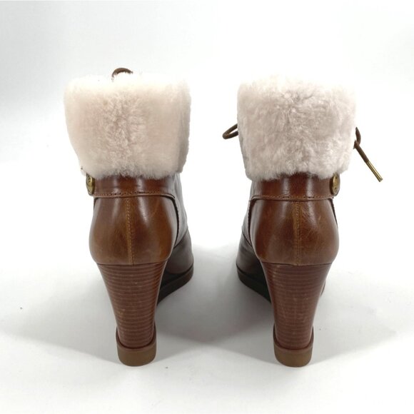 NEW Michael Michael Kors Carrigan Wedge Lace-Up Booties Boots Womens 7.5M - Picture 4 of 8